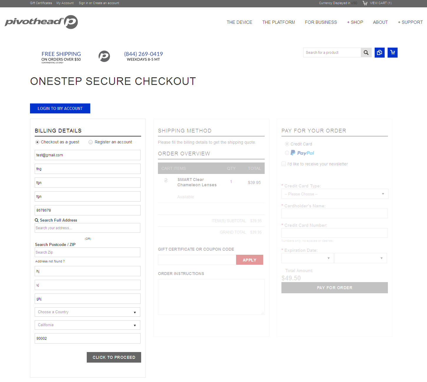 Bigcommerce One Step Checkout In Pivothead