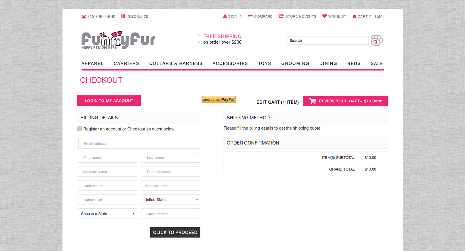Bigcommerce One Step Checkout In Funnyfur