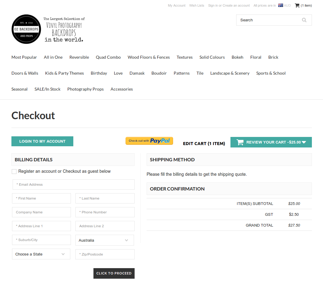 Bigcommerce One Step Checkout In ozbackdrop