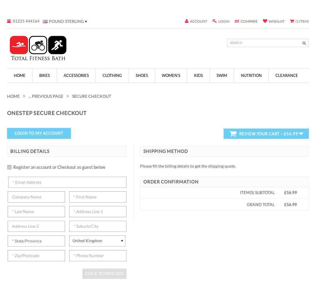 Bigcommerce One Step Checkout In totalfitness